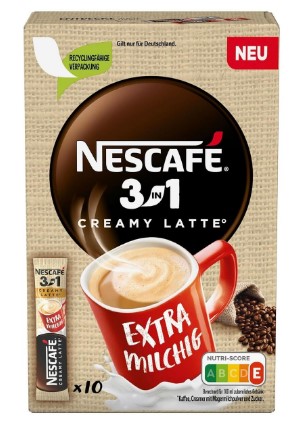 NESCAFE 3&1 COFFEE & CREAMY LATTE (SUGAR) - 10pcs