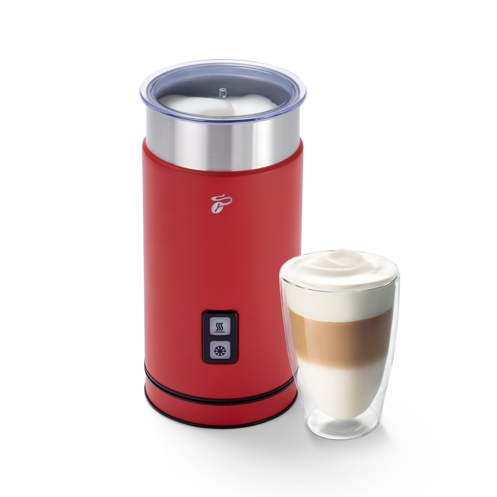 Tchibo electric milk frother, non-stick coating, warm and cold milk foam - red