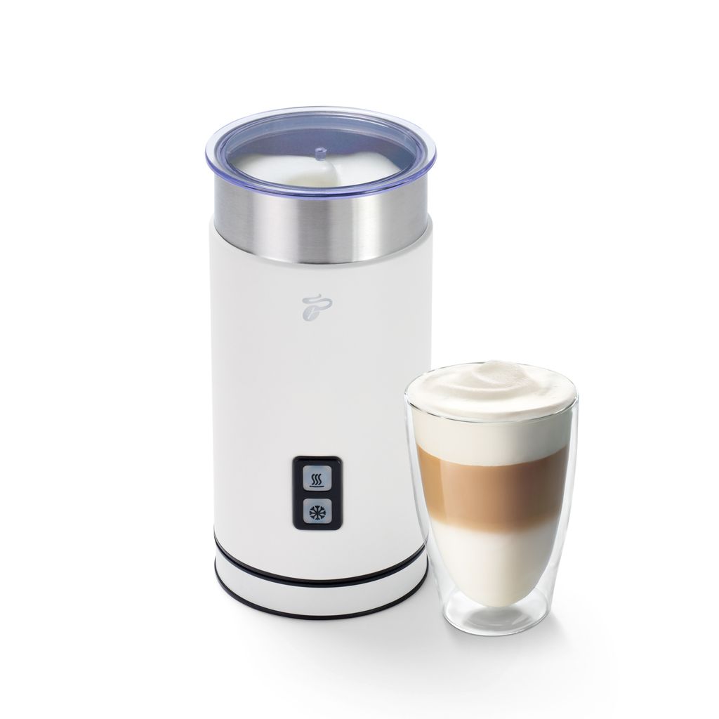 Tchibo electric milk frother, non-stick coating, warm and cold milk foam - white