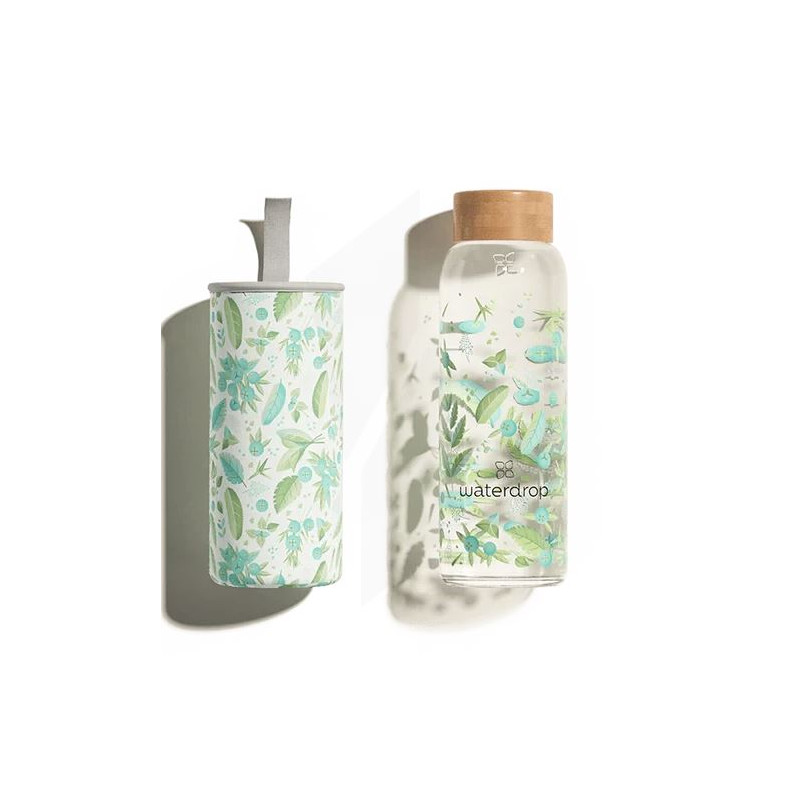 Green Glass Bottle - Waterdrop - 400 ml