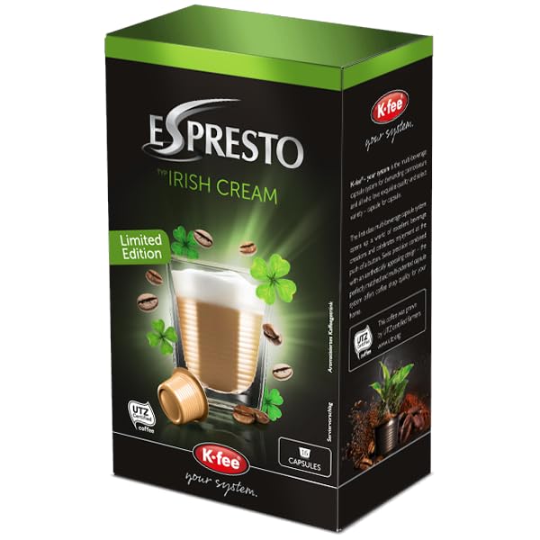 ESPRESTO Irish Cream Coffee Capsules Intensity 9/12 Compatible with K-fee Your System