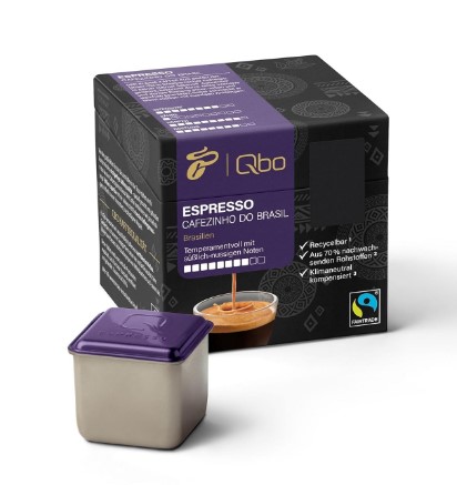 Tchibo Qbo Espresso Cafezinho do Brazil Premium Coffee Capsules, Pack of 8 (Espresso, Intensity 8/10