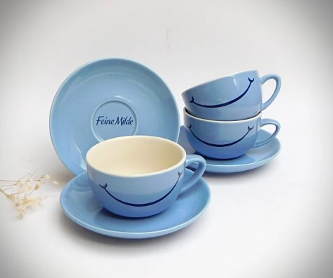 Tchibo "Feine Milde" cup and saucer in light blue