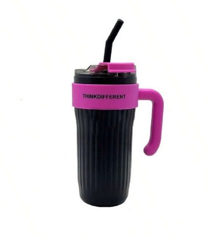 TALI Stainless Steel Tumbler with Lids and Straws Travel Mug Cups 860ML - black